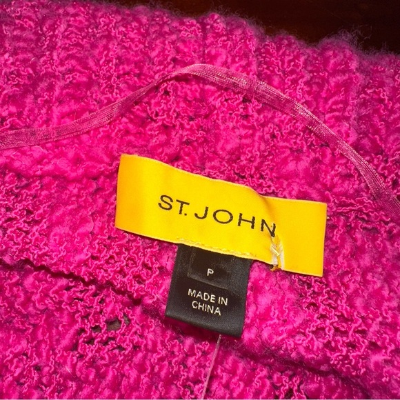 ST. JOHN Wool Chunky Knit Open Cardigan - Picture 4 of 6